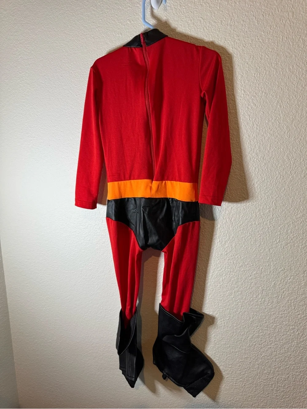 Red Superhero Incredibles Kids Costume with Black & Orange Accents